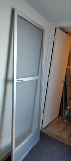 Scharnierende hordeur, Aluminium,Unilux, grijs., Doe-het-zelf en Verbouw, Deuren en Horren, Ophalen, Gebruikt, Minder dan 80 cm