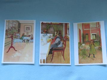 3 kunstkaarten van de Zweedse kunstenaar Carl Larsson NIEUW beschikbaar voor biedingen
