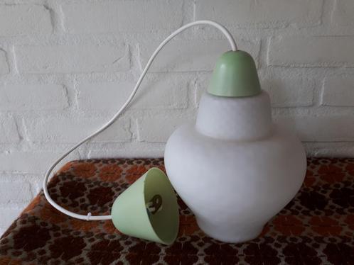 Vintage retro hanglamp glas Design Philips? Izgst jaren 60., Huis en Inrichting, Lampen | Hanglampen, Zo goed als nieuw, 75 cm of meer