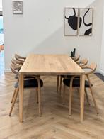Eiken tafel inclusief 6 Artisan Neva stoelen, Huis en Inrichting, Ophalen, Eikenhout, 200 cm of meer, 50 tot 100 cm