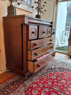 Antieke kast massief mahonie hout 19e eeuws, Ophalen, 100 tot 150 cm, 5 laden of meer, 100 tot 150 cm