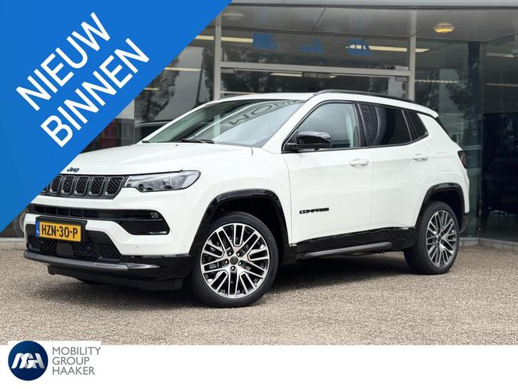 Jeep Compass 4xe 240 Plug-in Hybrid Electric Summit | Leer |, Auto's, Jeep, Bedrijf, Te koop, Compass, 360° camera, 4x4, ABS, Achteruitrijcamera