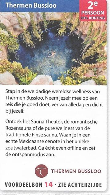 kortingsbon sauna Thermen Bussloo: 2e persoon 50% korting  beschikbaar voor biedingen