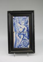 Antiek 17e Eeuw Delfs Blauw Tegeltableau afbeelding Engel, Antiek en Kunst, Antiek | Wandborden en Tegels, Ophalen of Verzenden