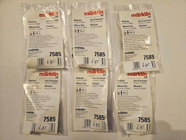 Märklín 7585 spaakwielen H0 nieuw 6 setjes, Hobby en Vrije tijd, Modeltreinen | H0, Nieuw, Brug, Tunnel of Gebouw, Wisselstroom