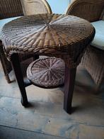 Rotan tafeltje plus 4 rotan stoelen, met kussentjes, Huis en Inrichting, Ophalen, Rechthoekig, 50 tot 75 cm