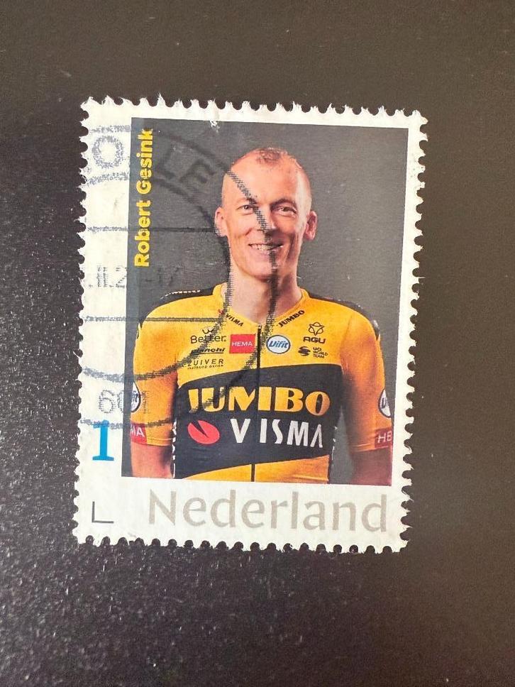 Postzegel Jumbo Visma Robert Geesink gestempeld., Postzegels en Munten, Postzegels | Nederland, Gestempeld, Na 1940, Ophalen of Verzenden