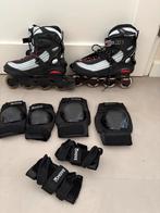 Roller Derby inline skates maat 45 inclusief bescherming, Heren, Zo goed als nieuw, Inline skates 4 wielen, Ophalen
