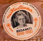 Juliana Bedankt 1948-1980 Sticker, Ophalen of Verzenden