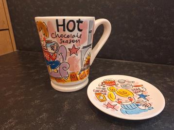 Blond Amsterdam Hot Chocolat mok met schoteltje roze beschikbaar voor biedingen