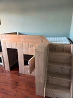 Mooi steigerhouten hoogslaper 90 x 200, Kinderen en Baby's, Ophalen of Verzenden, Hoogslaper, Zo goed als nieuw