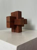 Vintage Houten kubistisch constructivistisch sculptuur, Ophalen of Verzenden
