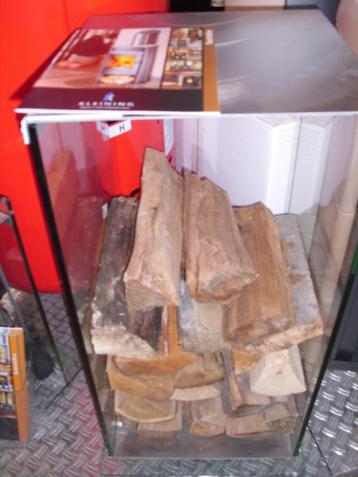 LUXE HOUTVITRINE. GEHARD GLAS. R.V.S.NIEUW. beschikbaar voor biedingen