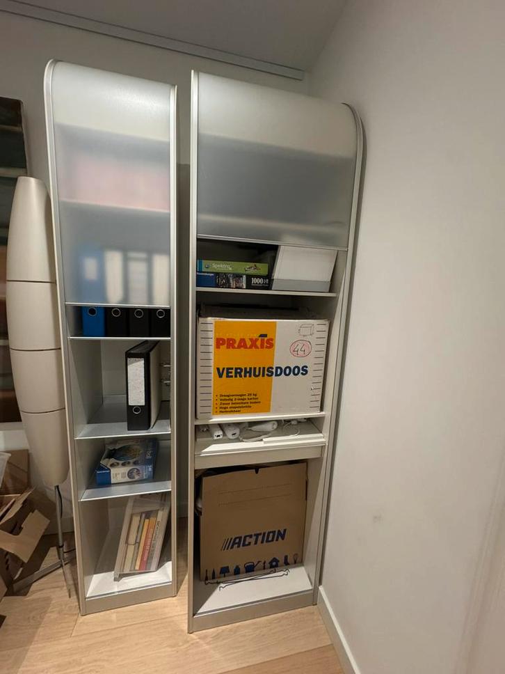 Pastoe Fiber set bestaande uit smalle kast en computerkast, Huis en Inrichting, Kasten | Kledingkasten, Gebruikt, 200 cm of meer