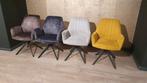 Vier maal draaibare eetkamerstoel in velvet en geweven stof, Ophalen, Overige kleuren, Nieuw, Vier