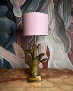 Franse jaren ‘70 bronzen palmblad tafellamp, Ophalen of Verzenden, Zo goed als nieuw, Overige materialen, Minder dan 50 cm