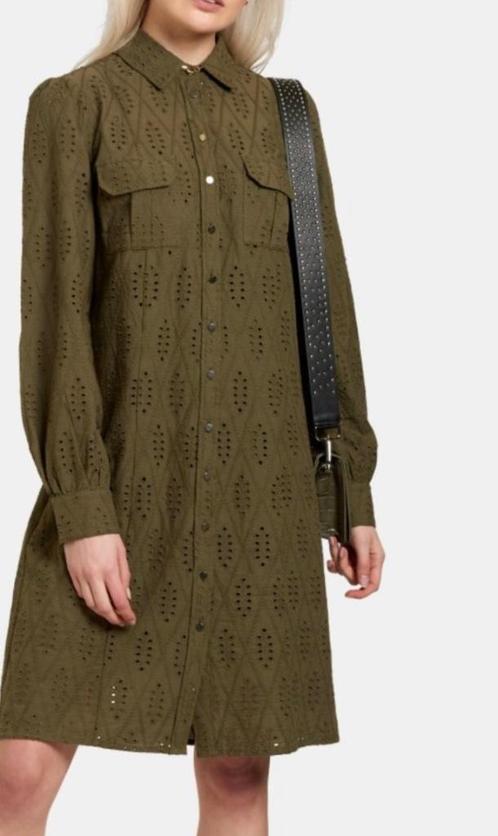 Eksept kaki broderie  jurkje NIEUW maat XS, Kleding | Dames, Jurken, Nieuw, Maat 34 (XS) of kleiner, Groen, Boven de knie, Ophalen of Verzenden