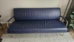 Bree’s New World (marine)blauwe leren driezits moderne bank, Ophalen, Gebruikt, Minder dan 75 cm, 150 tot 200 cm