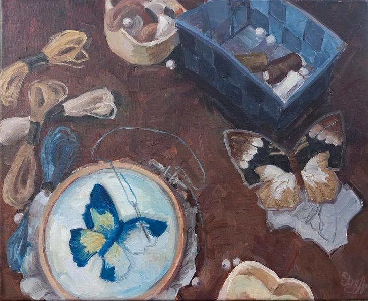 Uniek stilleven in olieverf, Antiek en Kunst, Kunst | Schilderijen | Klassiek, Ophalen