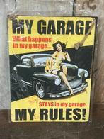 Metalen bord my garage rules, Ophalen of Verzenden, Zo goed als nieuw