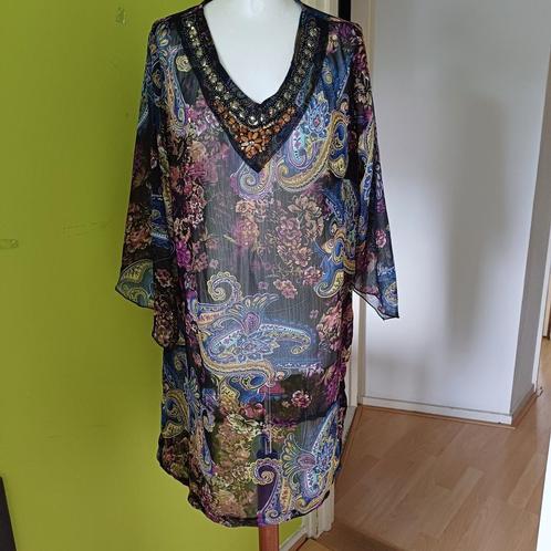 Mooie doorschijnende tuniek van Fantasy maat XXL, Kleding | Dames, Grote Maten, Zo goed als nieuw, Blouse of Tuniek, Zwart, Ophalen of Verzenden