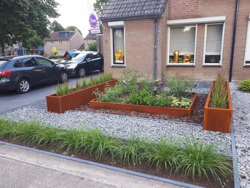 Cortenstalen bloembak/plantenbak, Tuin en Terras, Bloembakken en Plantenbakken, Nieuw, Binnen, Balkon, Tuin, Minder dan 60 cm