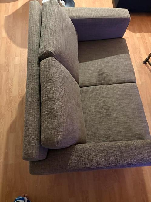 Grijze 2-persoon bank, Huis en Inrichting, Banken | Bankstellen, Gebruikt, Rechte bank, Tweepersoons, 150 tot 200 cm, 75 tot 100 cm