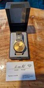 Goudkleurig Prisma Herenhorloge - Vintage, Sieraden, Tassen en Uiterlijk, Horloges | Heren, Gebruikt, Polshorloge, Ophalen, Overige merken