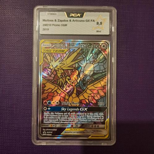 Moltres Zapdos Articuno GX PCA 9.5, Hobby en Vrije tijd, Verzamelkaartspellen | Pokémon, Zo goed als nieuw, Losse kaart, Foil