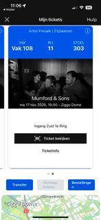 2 kaartjes Mumford & Sons Ziggo Dome :), Tickets en Kaartjes, Twee personen, November