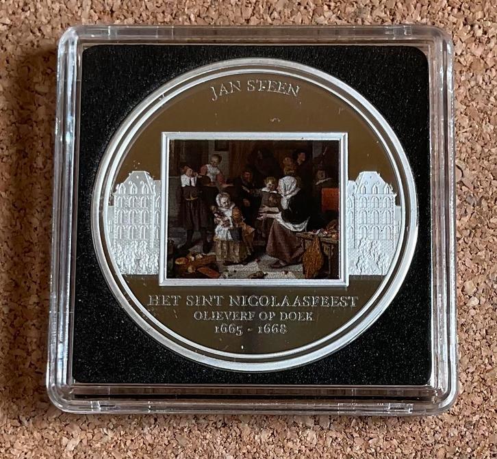 Penning Rijksmuseum - Jan Steen - Het Sint Nicolaasfeest, Postzegels en Munten, Penningen en Medailles, Overige materialen, Nederland