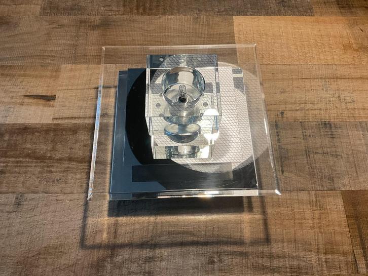 Glazen Led Plafondlamp, Huis en Inrichting, Lampen | Plafondlampen, Zo goed als nieuw, Glas, Metaal, Ophalen