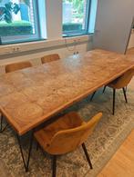 Eettafel eiken hout 240 x 100 cm, Ophalen, Gebruikt, 200 cm of meer, 50 tot 100 cm