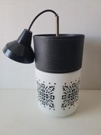 Retro design vintage zwart/wit hanglamp, Huis en Inrichting, Lampen | Hanglampen, Ophalen of Verzenden, Zo goed als nieuw, Glas
