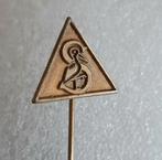 Stork, oud speldje met logo van scheepsmotoren fabrikant, Verzenden, Gebruikt