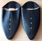 Geheel leren Marokkaanse slippers/muiltjes - Mt 37 - Nieuw, Marokkaanse muiltjes, Zwart, Nieuw, Sandalen of Muiltjes