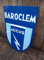 Pracht dubbelzijdig emaille bord Baroclem Accus., Reclamebord, Gebruikt, ., Ophalen of Verzenden
