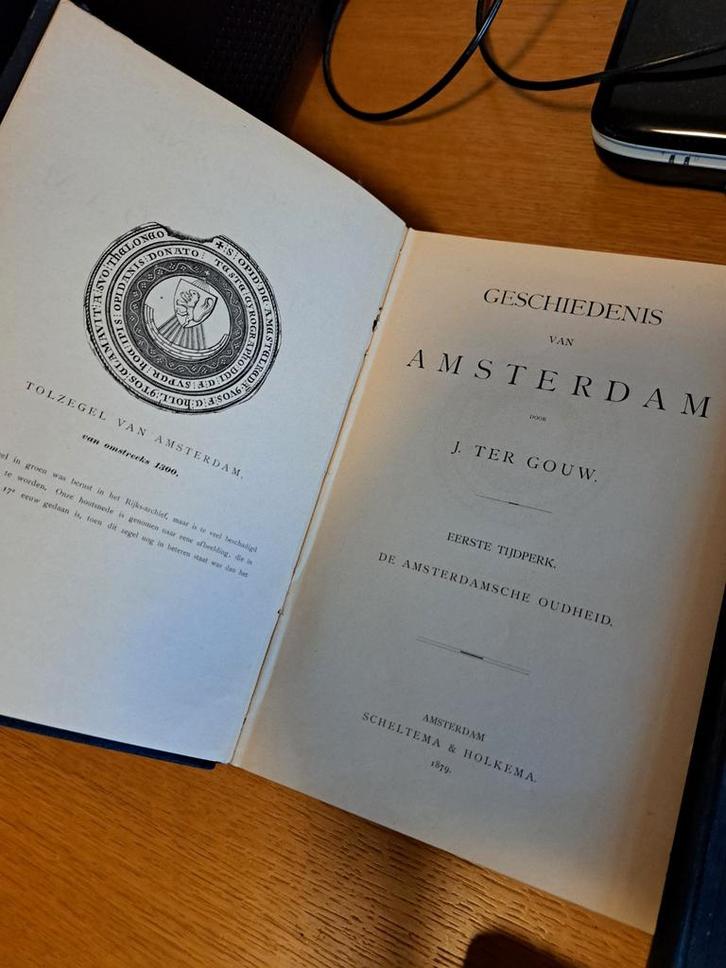 Geschiedenis van Amsterdam door J. Ter Gouw (1879), Antiek en Kunst, Antiek | Boeken en Bijbels, Ophalen of Verzenden