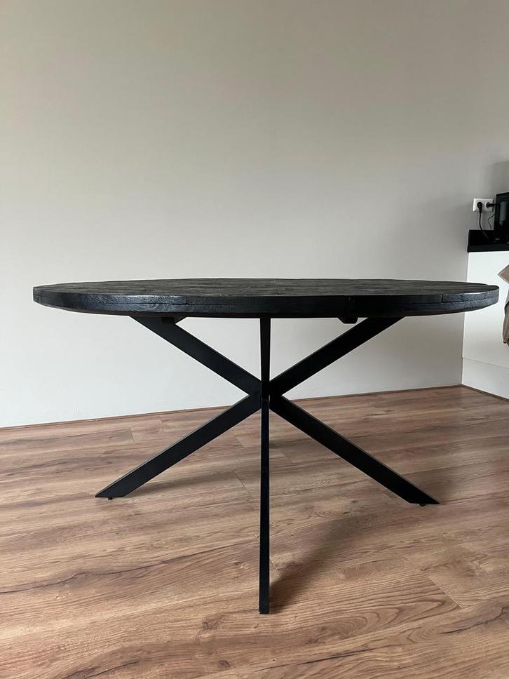 Goossens Eettafel Rond - 140cm, Huis en Inrichting, Tafels | Eettafels, Gebruikt, 100 tot 150 cm, 100 tot 150 cm, Rond, Overige houtsoorten