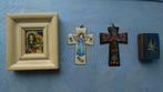 Collectie van 4 emaille/koper kunstwerken, Limburg?, Antiek en Kunst, Ophalen of Verzenden