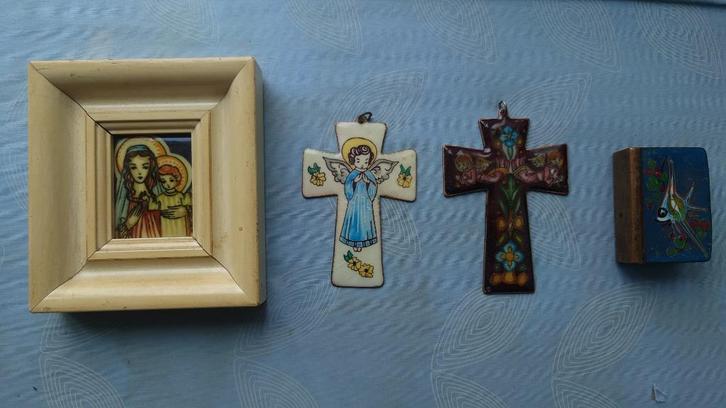 Collectie van 4 emaille/koper kunstwerken, Limburg?, Antiek en Kunst, Antiek | Emaille, Ophalen of Verzenden