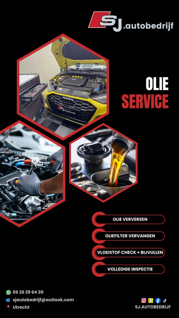 Olieservice onderhoud aan u auto, Ophalen of Verzenden