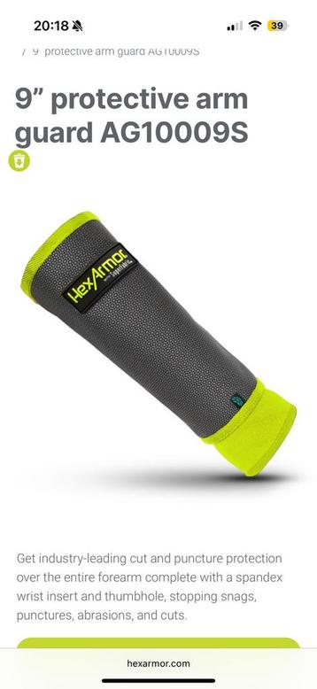 HexArmor armbeschermers ZGAN set 2 stuks beschikbaar voor biedingen