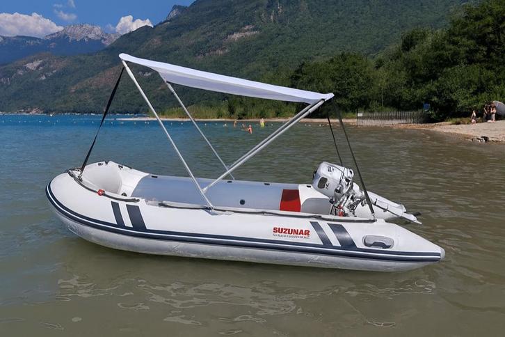 Suzumar DS 360 + Suzuki 6PK – Super Complete Set!, Watersport en Boten, Rubberboten, Zo goed als nieuw, Overige merken, Aluminium