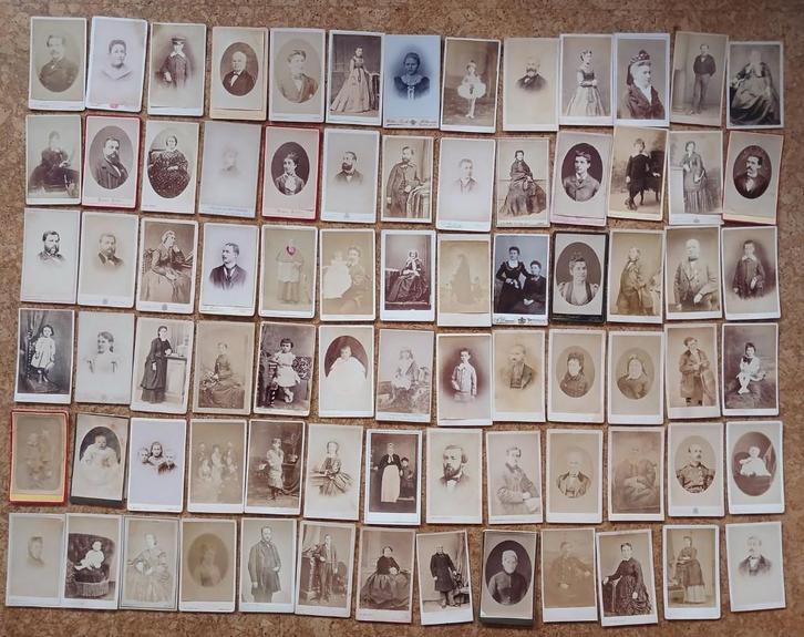 Partij 78 Carte de Visite / CDV buitenland België Frankrijk, Verzamelen, Foto's en Prenten, Gebruikt, Foto, Buitenland, Voor 1940