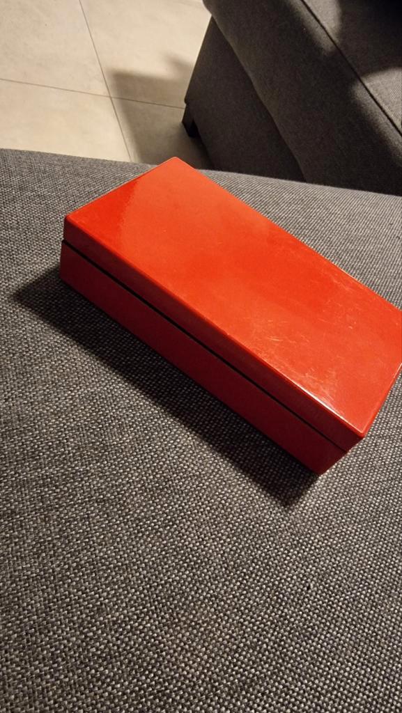 Vintage Oranje Sieradendoos - Jaren 50/60 (2 stuks), Huis en Inrichting, Woonaccessoires | Kisten, Ophalen of Verzenden