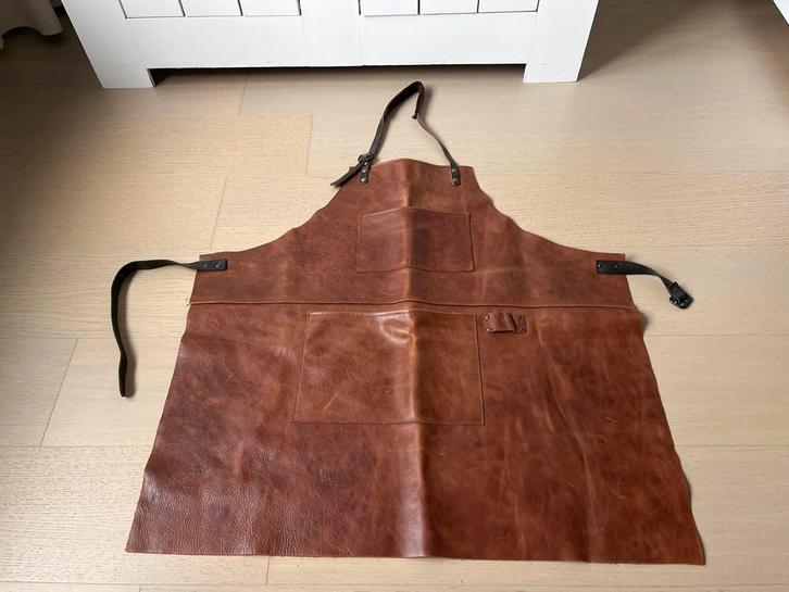 Leren BBQ Schort, Tuin en Terras, Barbecue-accessoires, Zo goed als nieuw, Ophalen of Verzenden