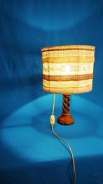 Vintage Crochet Table Lamp | Carved Wood | Spiral Base | Cot, Huis en Inrichting, Gebruikt, 50 tot 75 cm, Verzenden, Cottage, Boho, Handmade, Knit