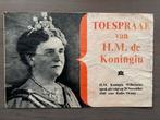 Pamflet met toespraak Koningin Wilhelmina 1941 - WOII, Ophalen of Verzenden, 20e eeuw of later, Gelezen