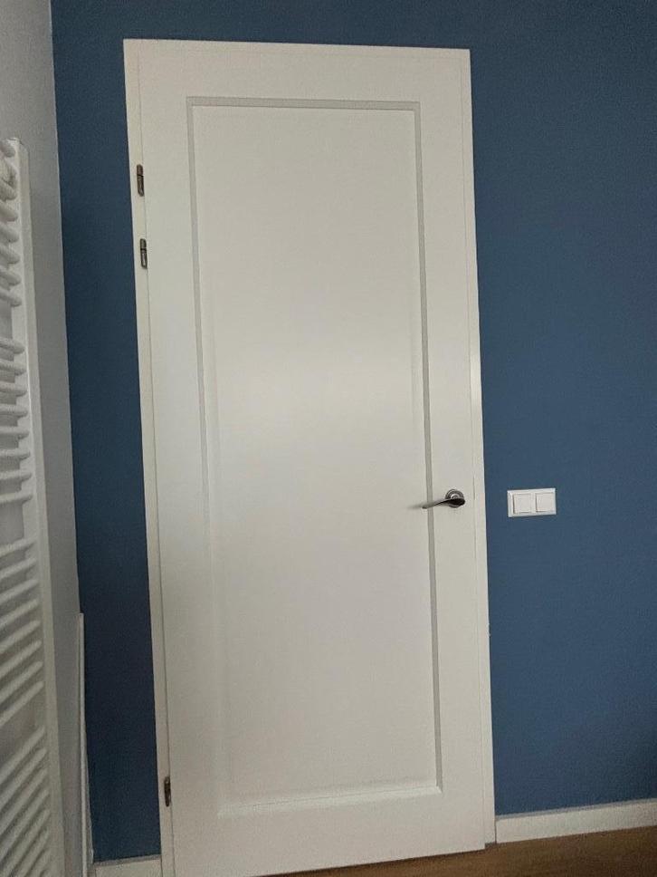 binnendeuren (4x) met schuin facet profiel, Doe-het-zelf en Verbouw, Deuren en Horren, Gebruikt, Binnendeur, 215 cm of meer, 80 tot 100 cm